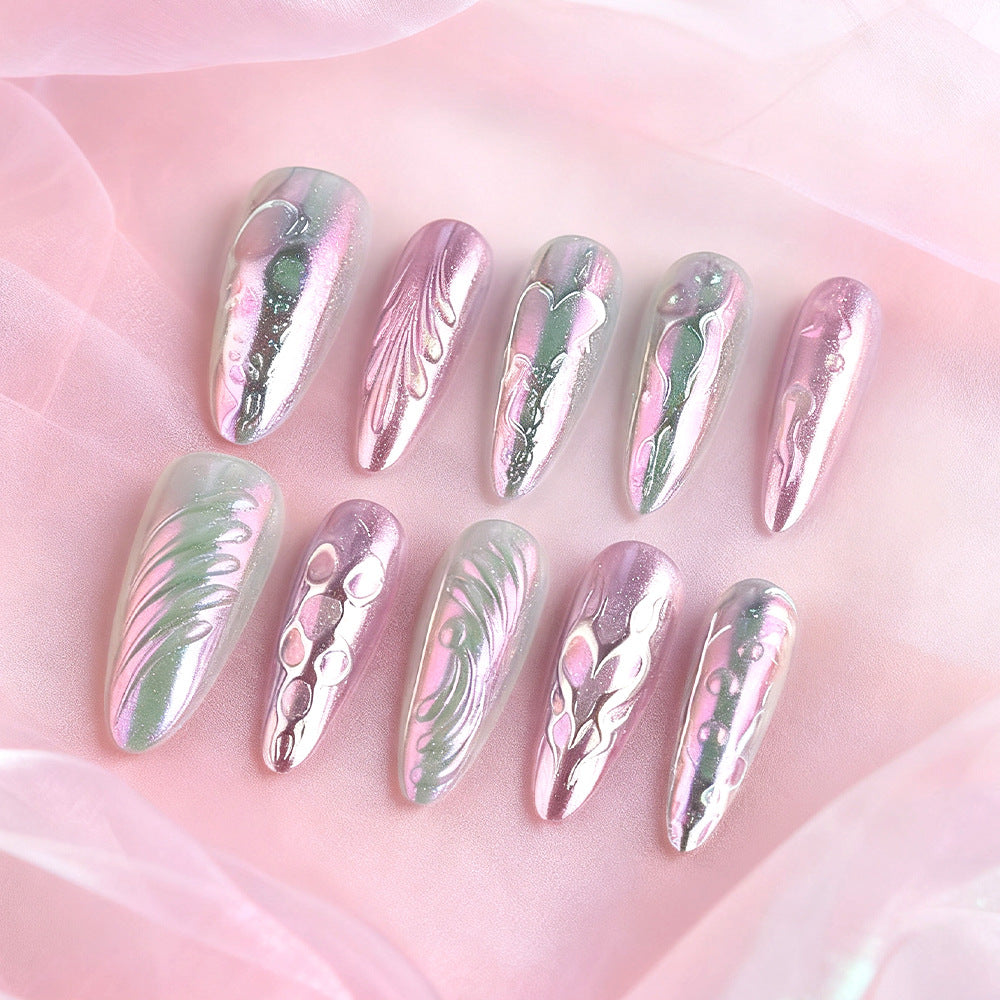 Künstlerisches Metallic-Gel-Nagelkunst-Design Karnz