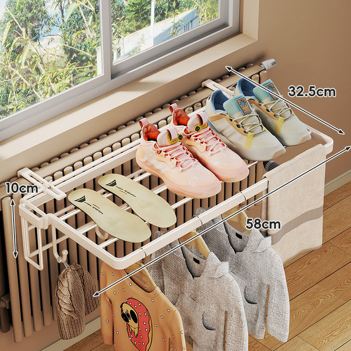 Radiator-Top Zusammenklappbarer Schuh- und Wäsche-Trockenständer