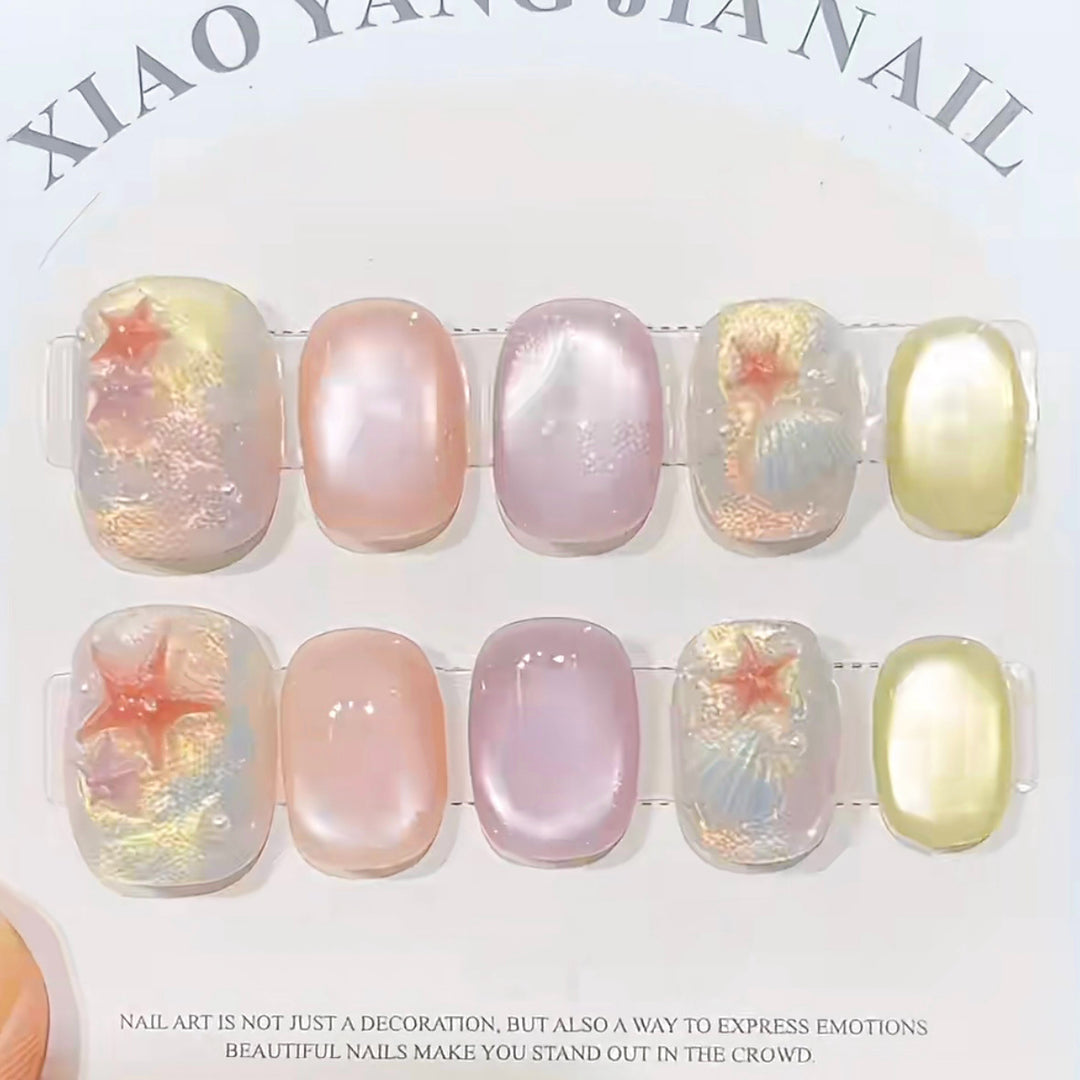 Ausgefallenes meeresmotiv Press-On Nagelkunst Set