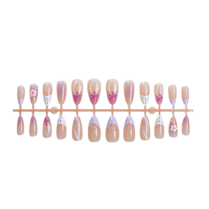 Blumen dekorative Press-On Nagel Set