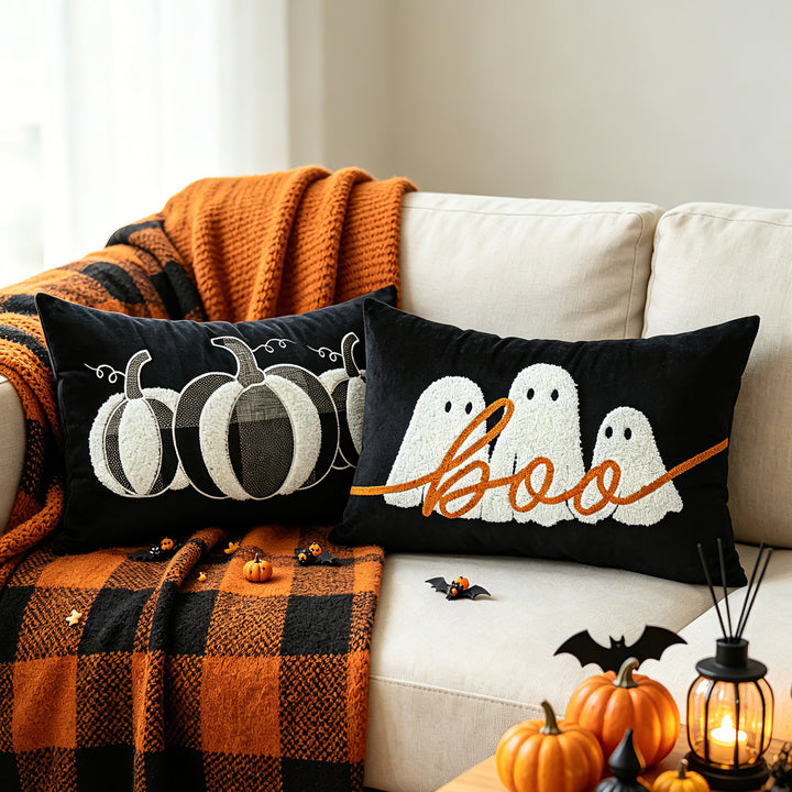 Halloween Sherpa Tufted Rückenstützen Kissenbezug