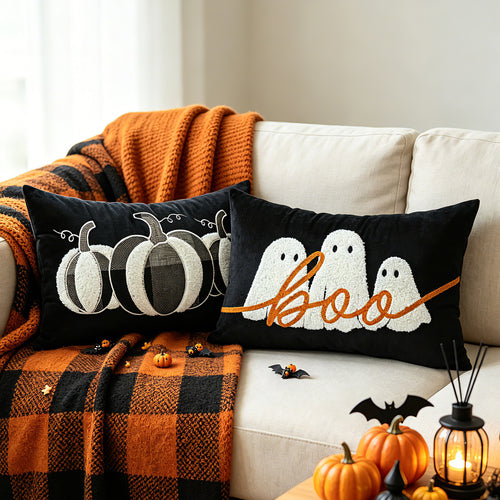 Halloween Sherpa Tufted Rückenstützen Kissenbezug