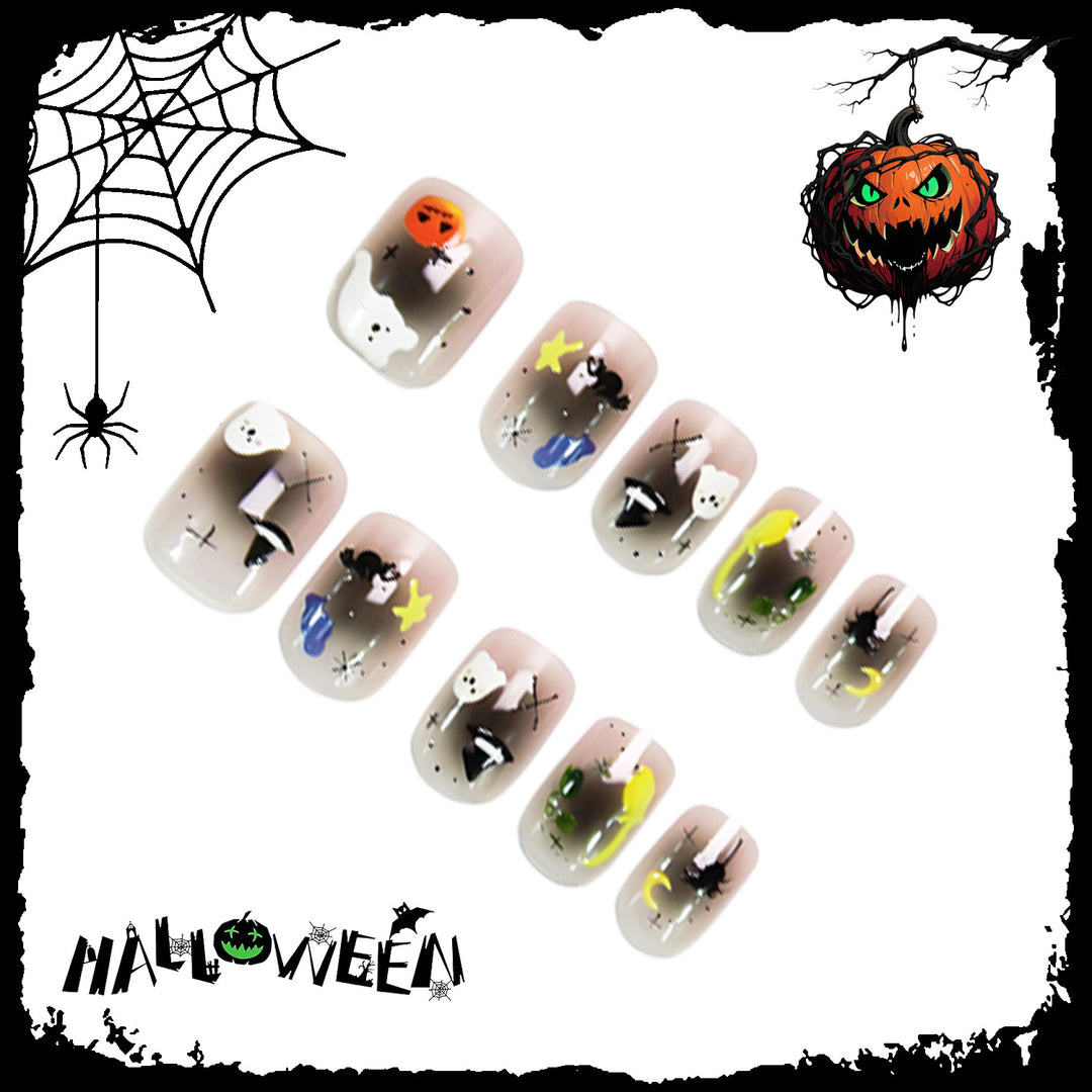 Kunstnagelset mit Halloween-Motiven und kreativen Designs Karnz