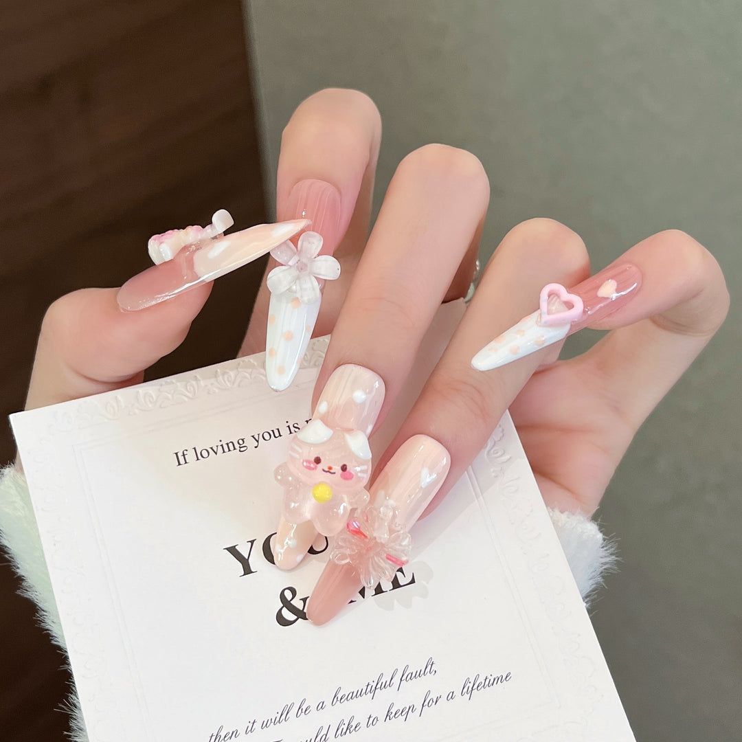 Verspielt 3D Charakter-Themen Press-On Nagelset Karnz