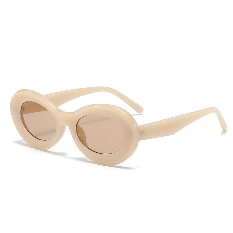 Damen modische ovalförmige Sonnenbrille mit innovativem Design Karnz