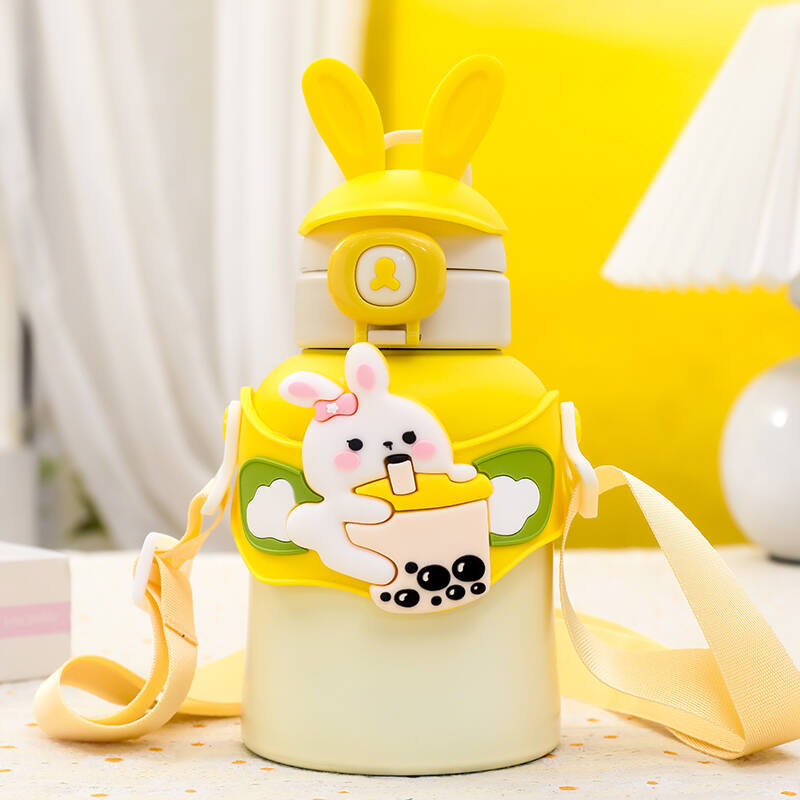 Damen Isolierte Trinkflasche mit buntem Hasenmotiv Karnz