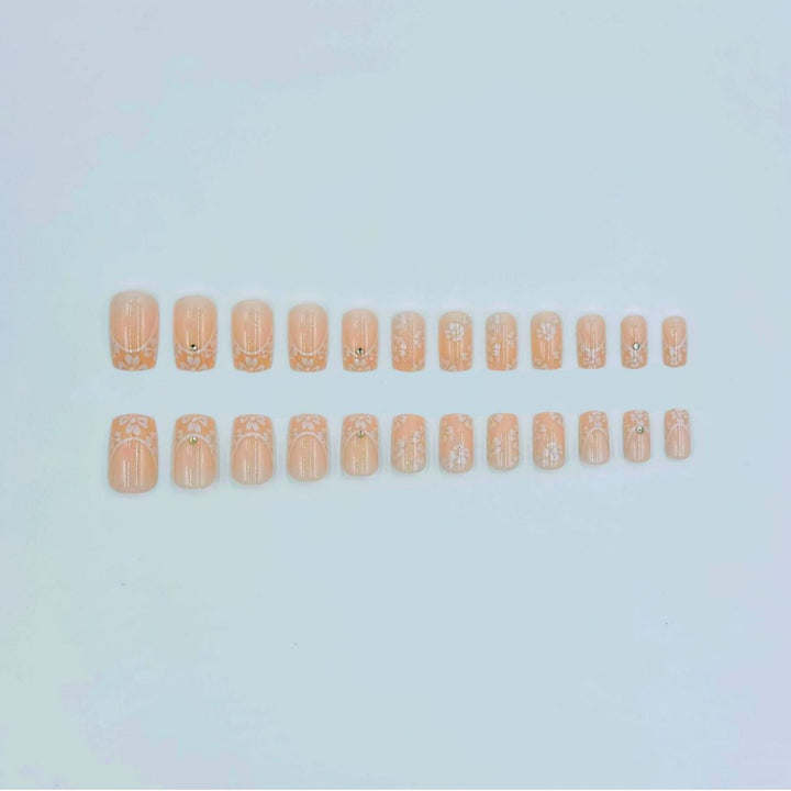 Floral French Tip Acryl-Nagelkunst-Kit