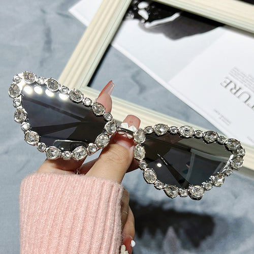 Herzförmige mit Strass verzierten Sonnenbrille Karnz