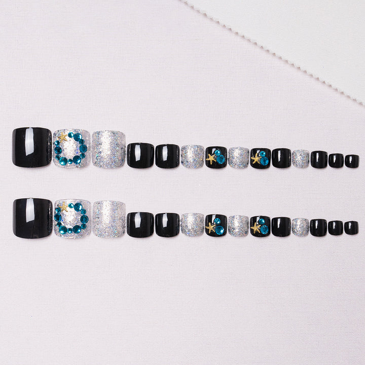 Elegante dekorative Pediküre Nagelkunst
