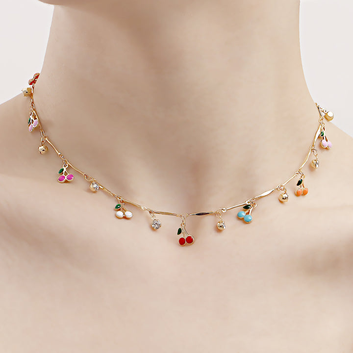 Floral Charm Anhänger Halskette Karnz
