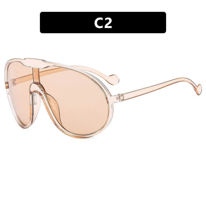 Damen futuristische transparente Sonnenbrille mit eleganter Form Karnz