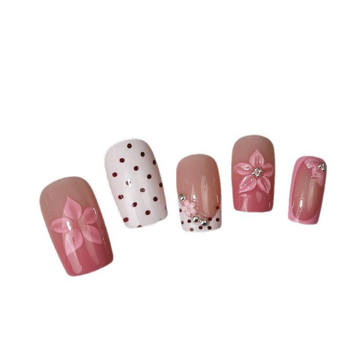 Floral Verziertes Press-On Nagelset Karnz