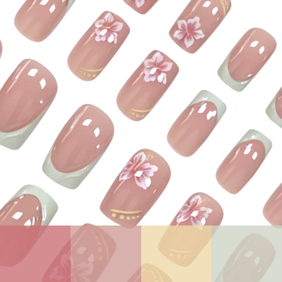 Dekorative florale Press-On-Nagelkunst Karnz