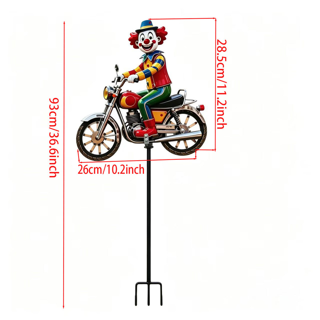 Garten Dekor Clown auf Motorrad Karnz