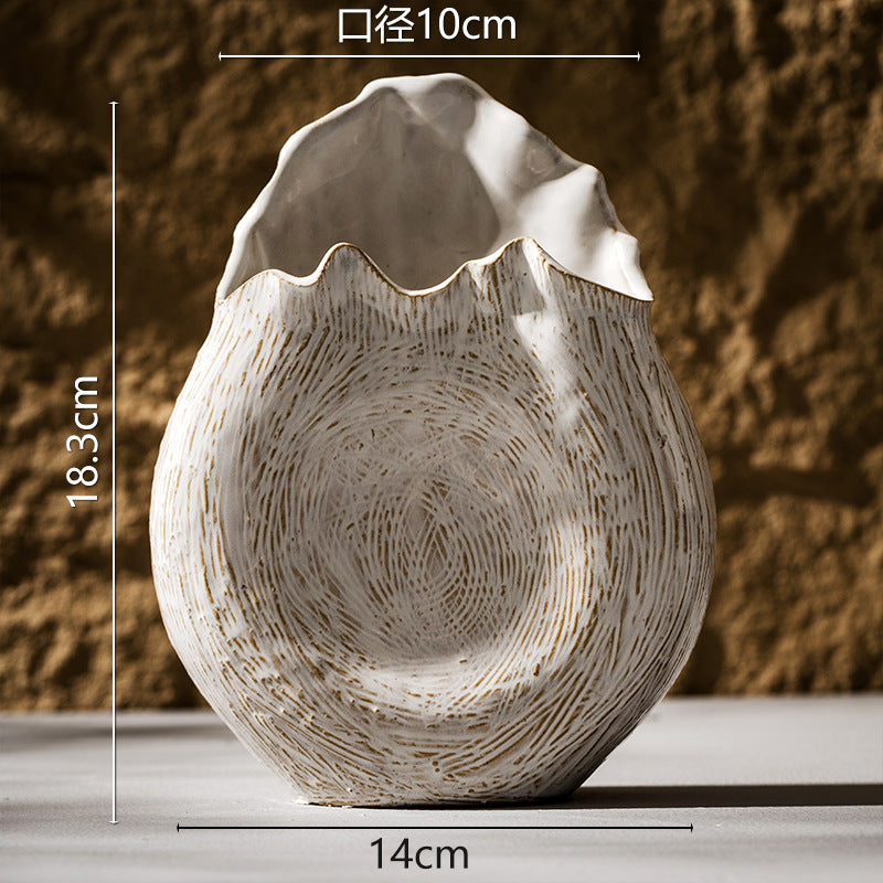 Handgemachte Texturierte Keramische Skulpturale Vase