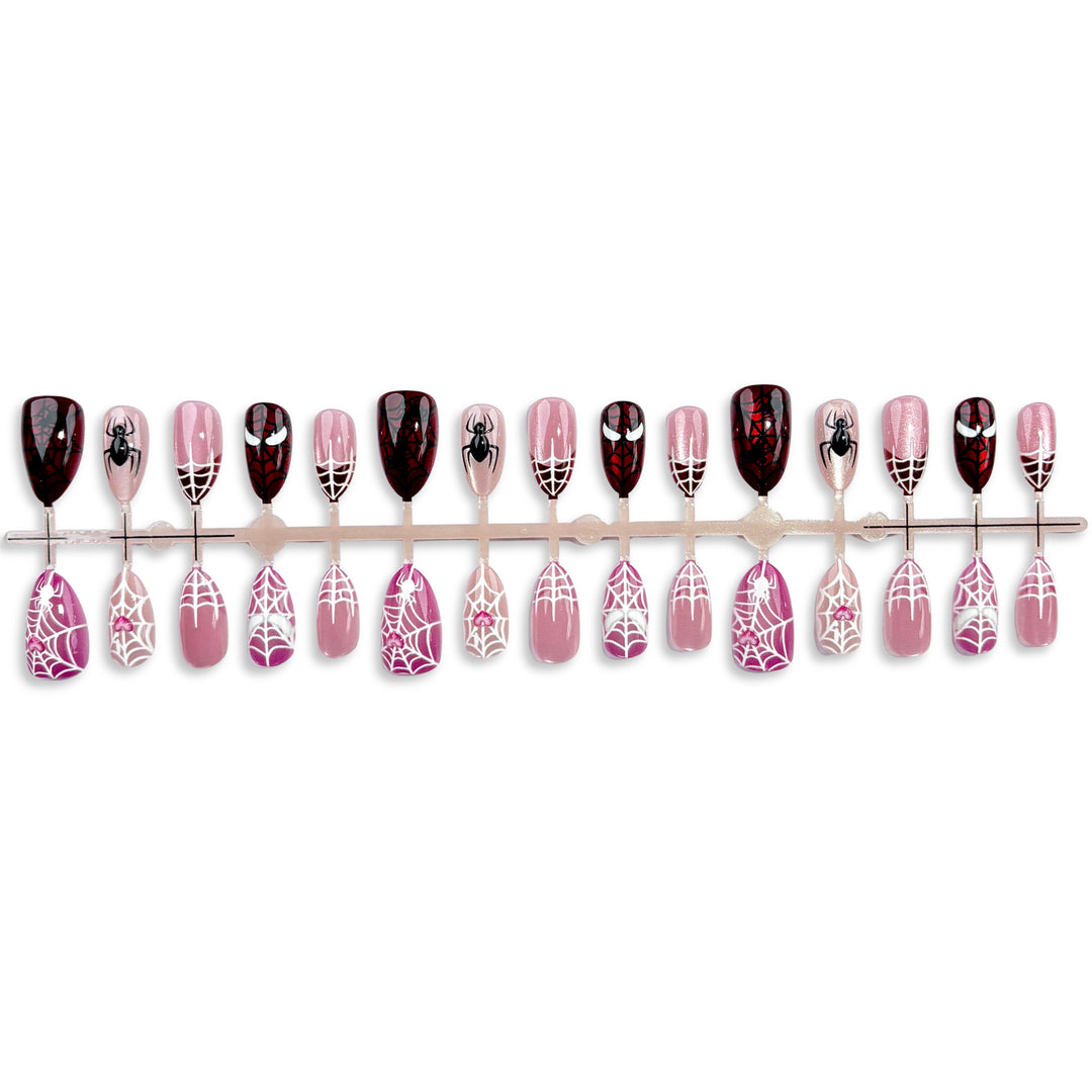 Themen Press-On Nagel Set mit Spider Design