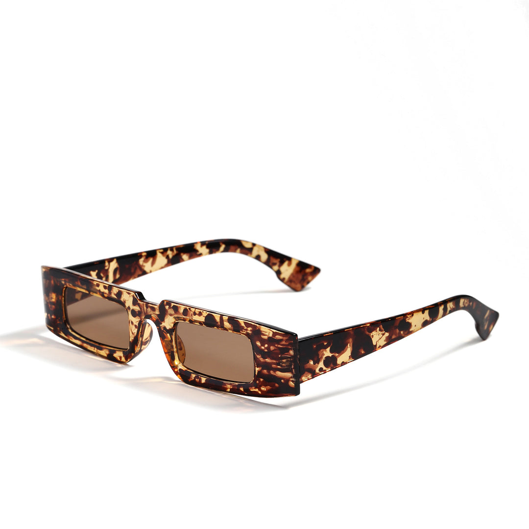Damen modische geometrische Sonnenbrille mit transparentem Rahmen und polarisierenden Gläsern Karnz