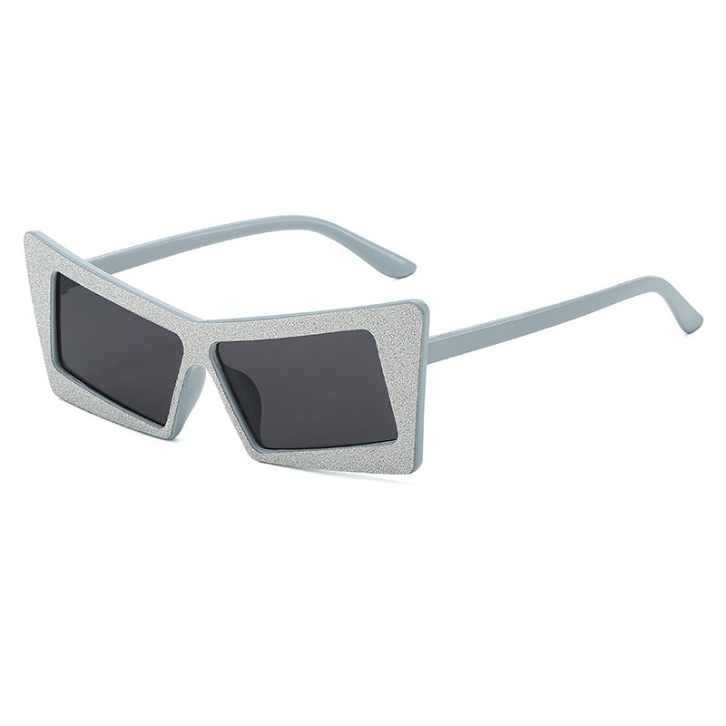 Damen geometrische Sonnenbrille mit glitzernden Elementen Karnz