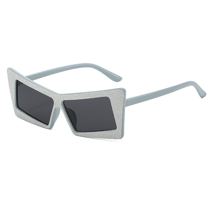 Damen geometrische Sonnenbrille mit glitzernden Elementen Karnz