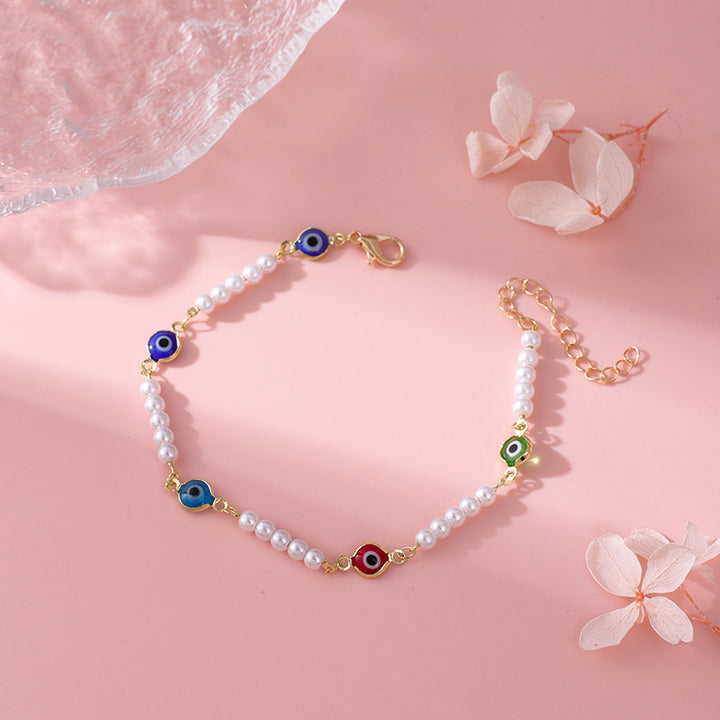 Perlen- und Farbige Böse Augen Armband Karnz
