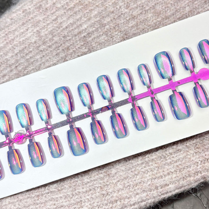 Iridescent Glitter Press-On Nagelset