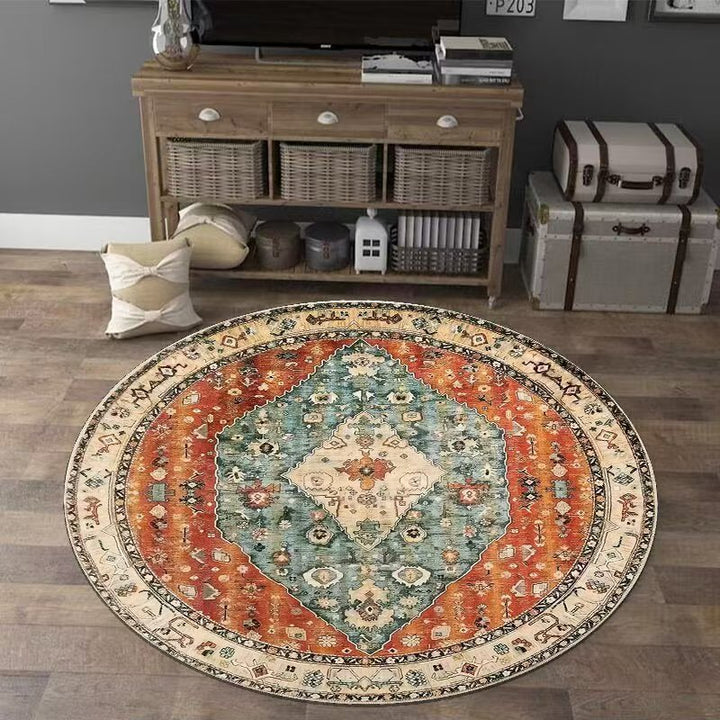 Vintage-inspirierter runder Teppich