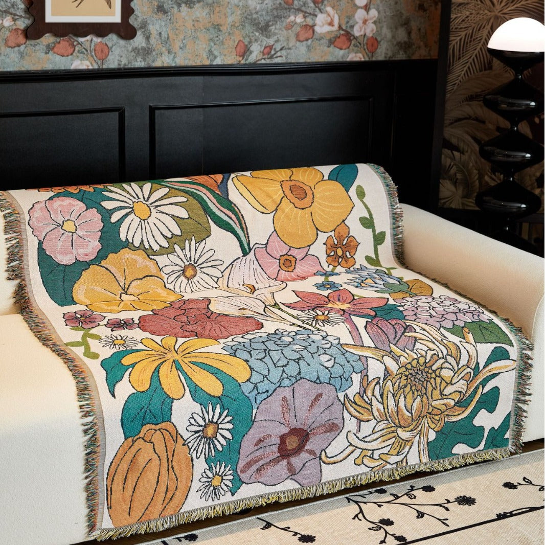 Blumenmuster Wandteppich Decke