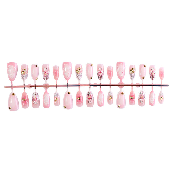 Kreatives Floral Press-On Nail Set Karnz