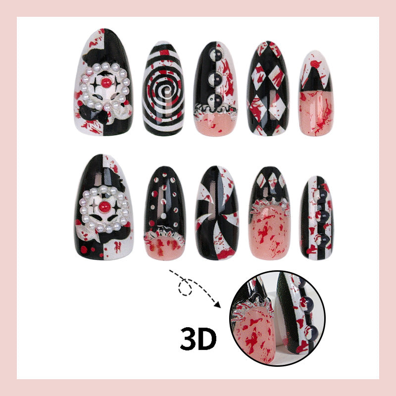 Kunstnagelset mit kreativem Gruselmotiv Karnz