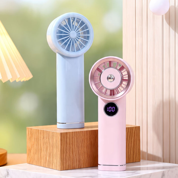 Damen Tragbarer Luftstrom-Ventilator mit Digitalanzeige Karnz