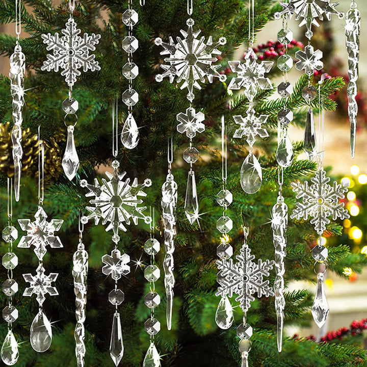 Glitzernde Schneeflocken-Dekoration Karnz
