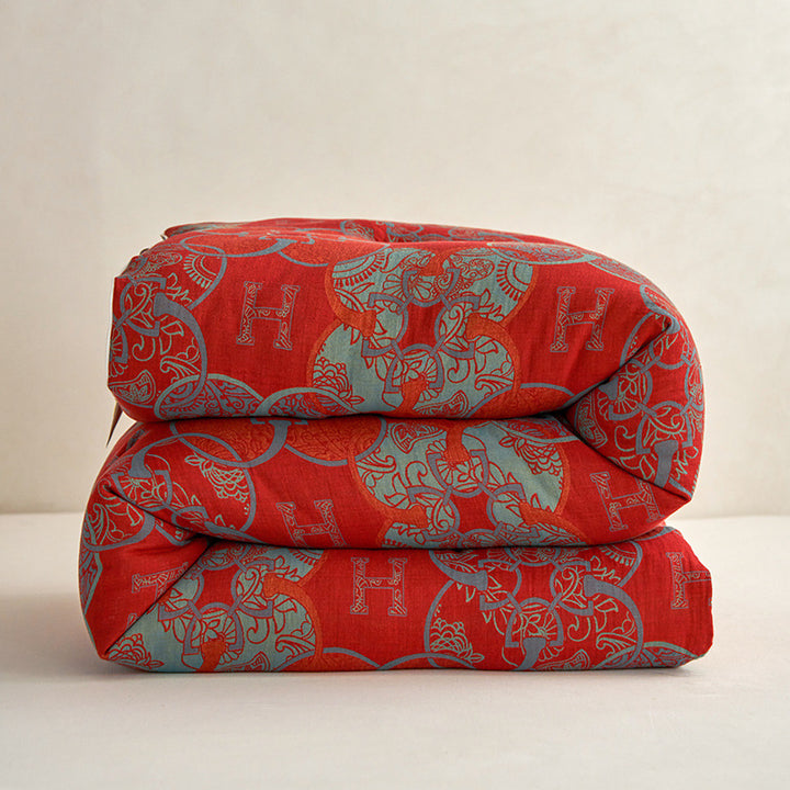 Florales Baumwollbettdecke Duvet-Einsatz mit hypoallergenem, leichtem Füllmaterial