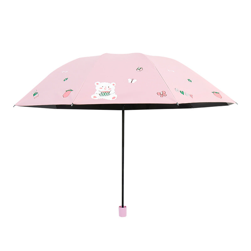 Damen Faltbarer Regenschirm mit verspieltem Bärendesign Karnz