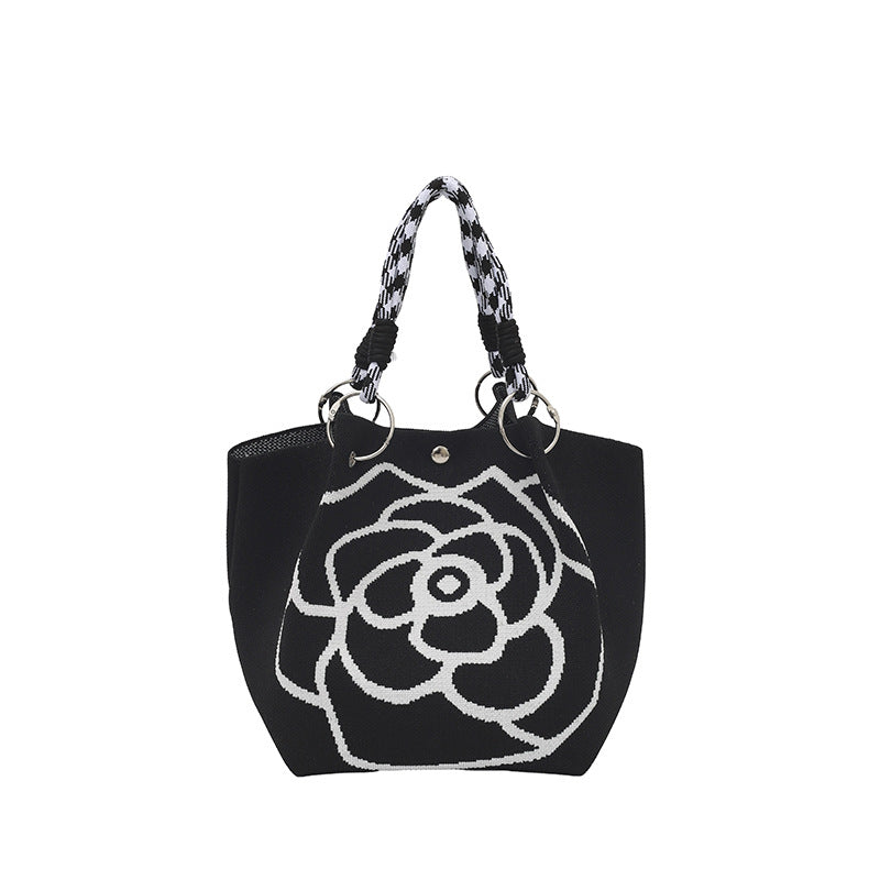WoFloral Print Texturiertes Handtasche Karnz