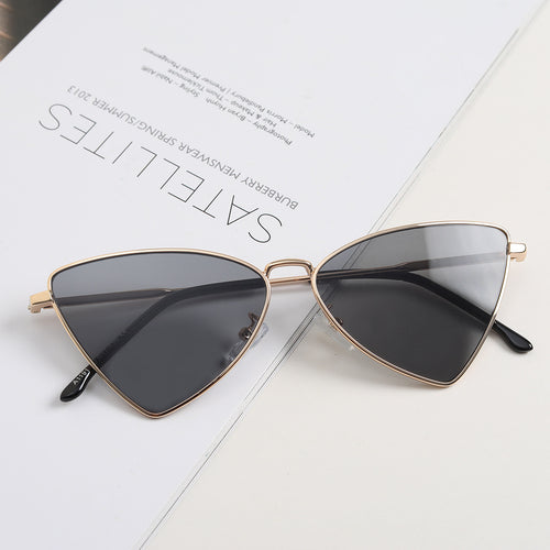 Damen trendige Cat-Eye Sonnenbrille mit goldenen Akzenten Karnz