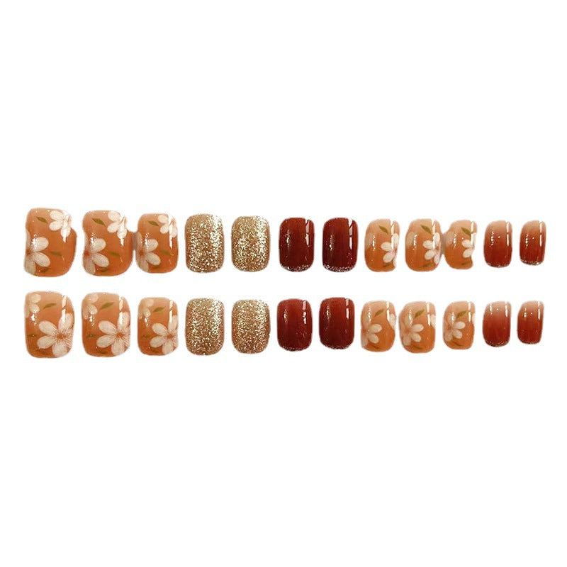 Künstlerisches Floral Press-On Nageldesign  1791804034