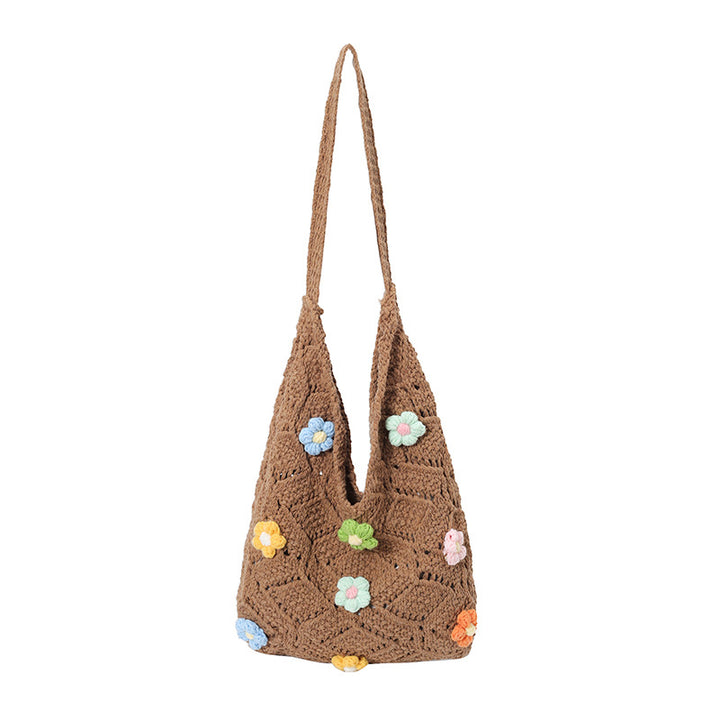 Florale verziertes Häkel-Schultertasche Karnz