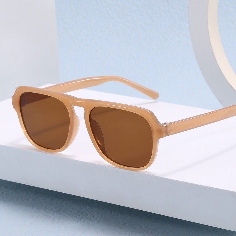 Damen moderne rechteckige Sonnenbrille mit polarisierenden Gläsern Karnz