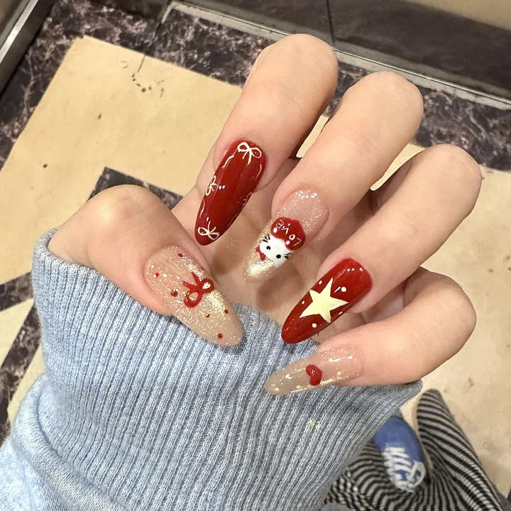 Kunstfingernägel Im Festlichen Weihnachtsdesign Karnz