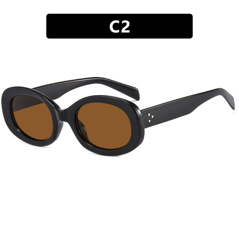 Damen modische Sonnenbrille im eleganten Ovaldesign mit robustem Rahmen Karnz