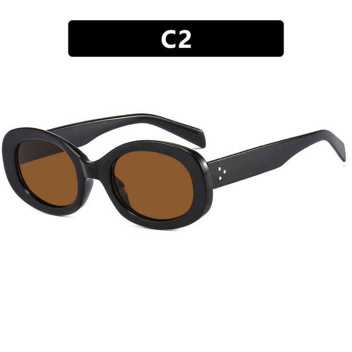 Damen modische Sonnenbrille im eleganten Ovaldesign mit robustem Rahmen Karnz