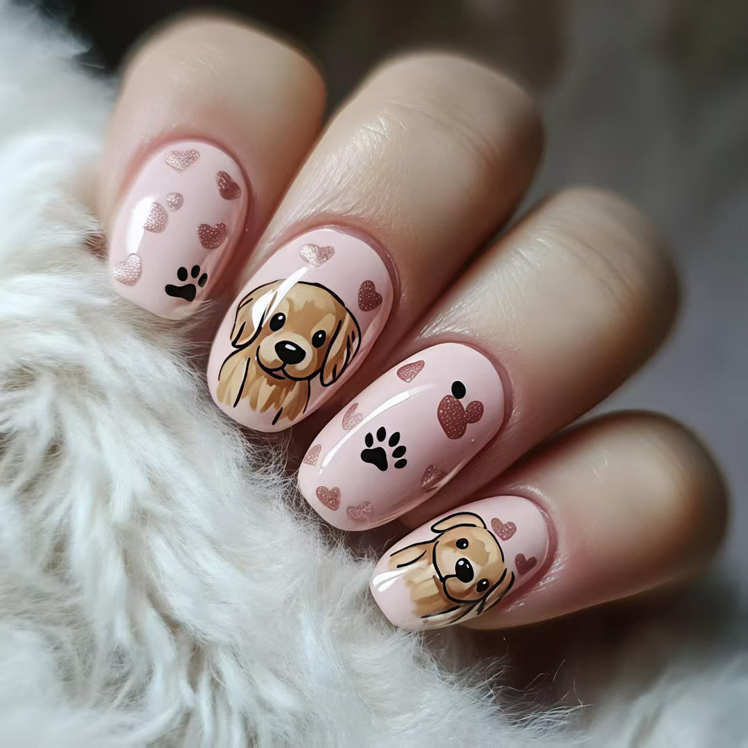Kunstnägel mit Niedlichem Hundefreund-Motiv Karnz