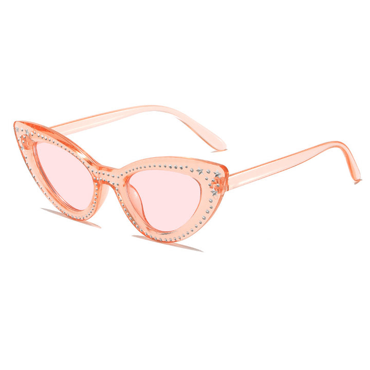 Glamouröse mit Strass verziertes Katzenaugen-Sonnenbrille Karnz