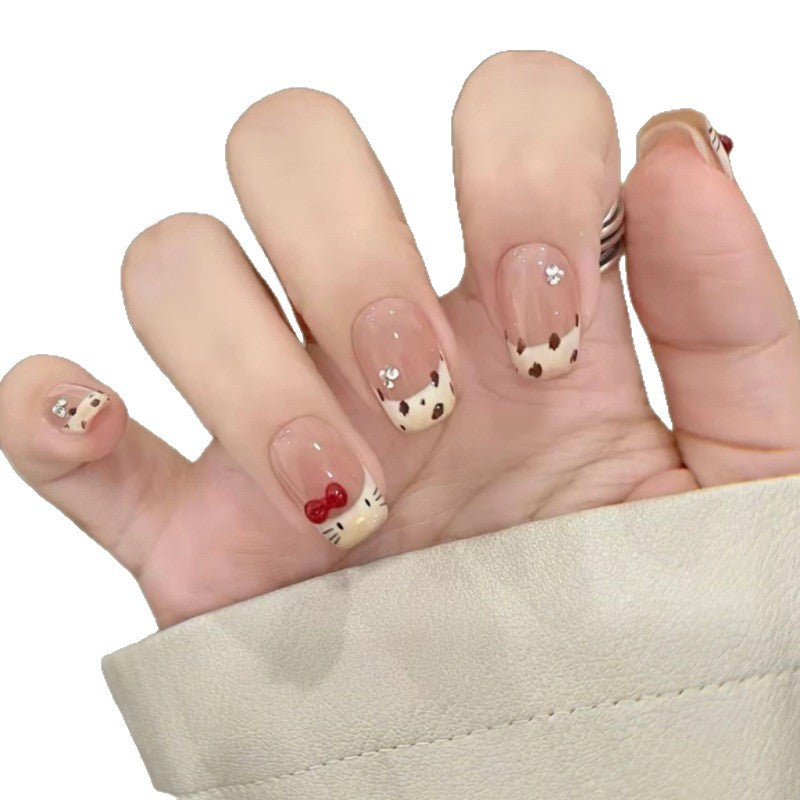 Niedliche katzenmotiv-nagelverlängerungen