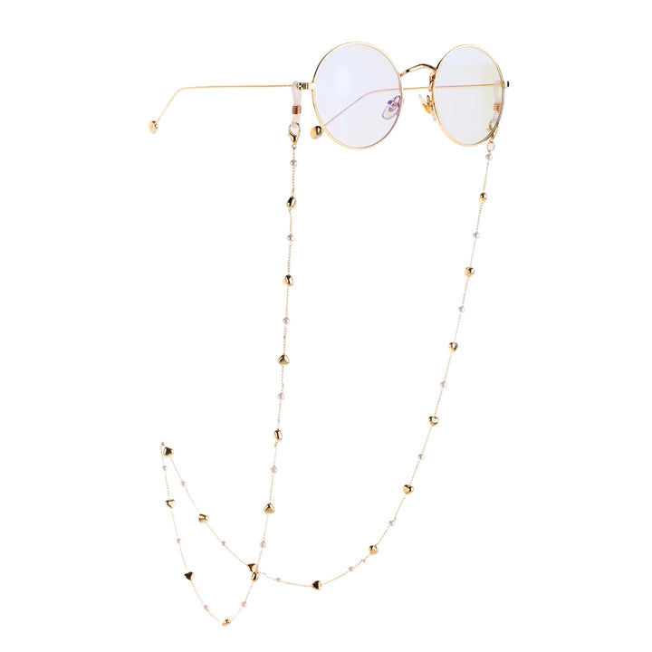 Eleganter herzförmiger Perlenkette Brillenhalter Karnz