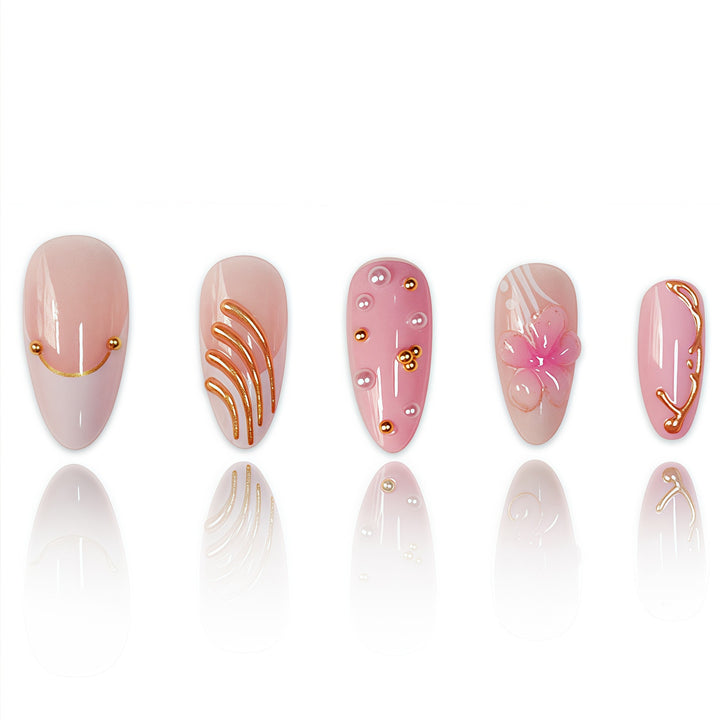 Premium Floral Designer Press-On Nails Karnz