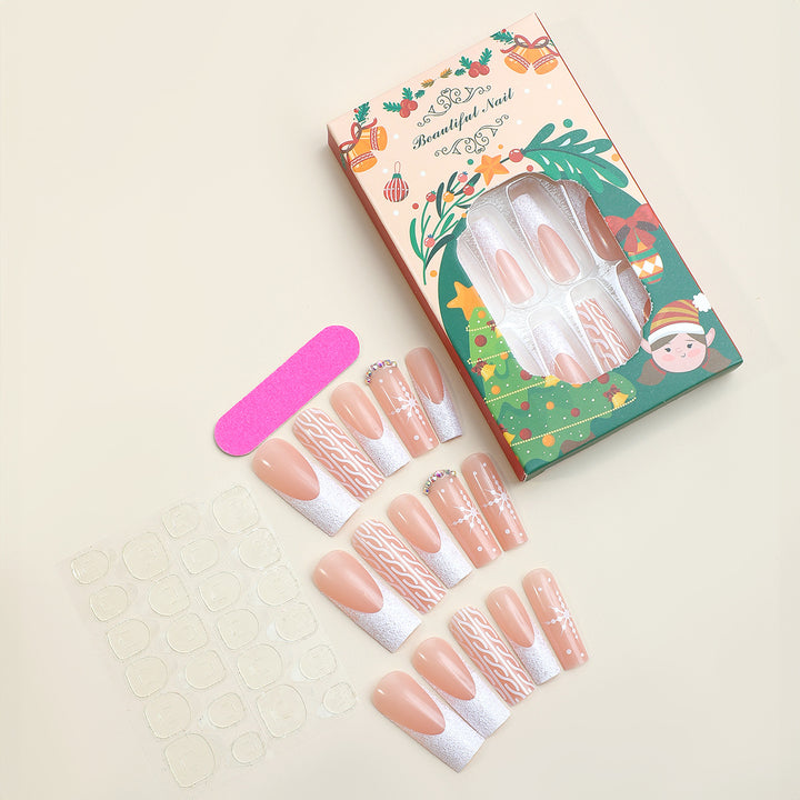 Urlaubs-themed dekorative Press-On Nagel Set Karnz