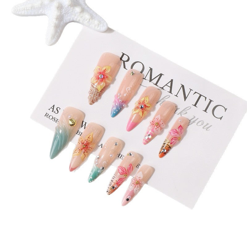 Premium Dekorative Press-On Nagelset Karnz