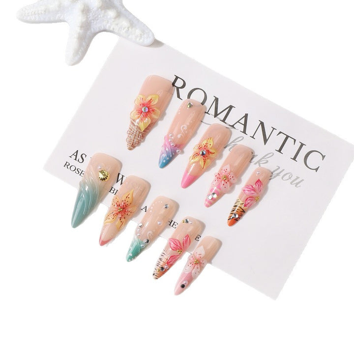 Premium Dekorative Press-On Nagelset Karnz