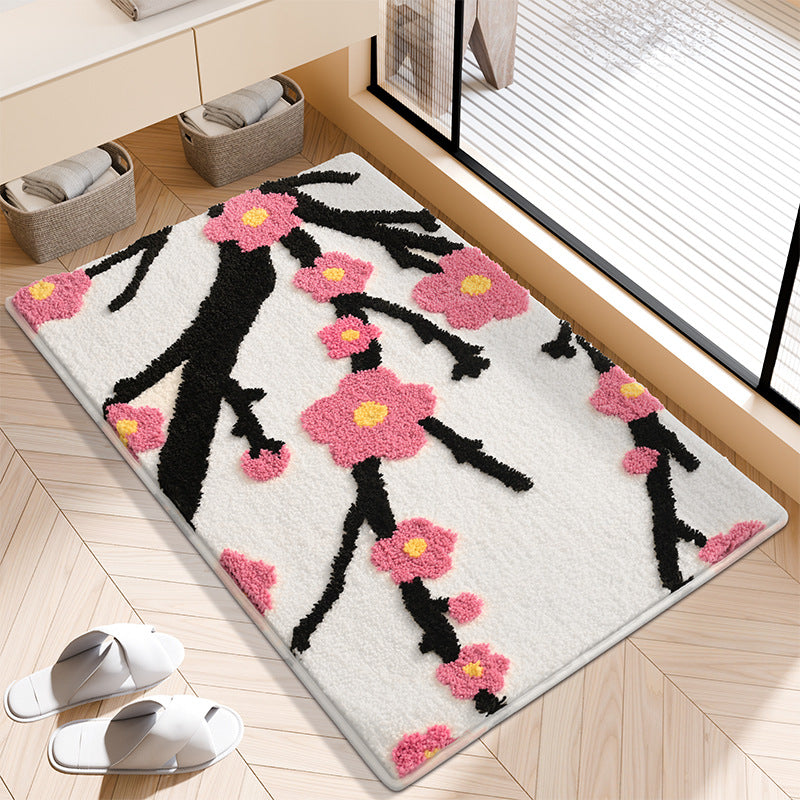 Dekorativer floraler Badteppich